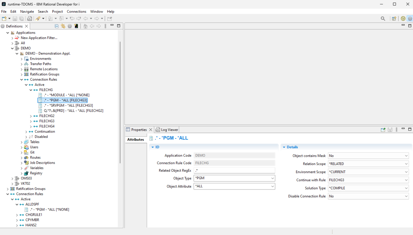 Connection Rules support in Definitions